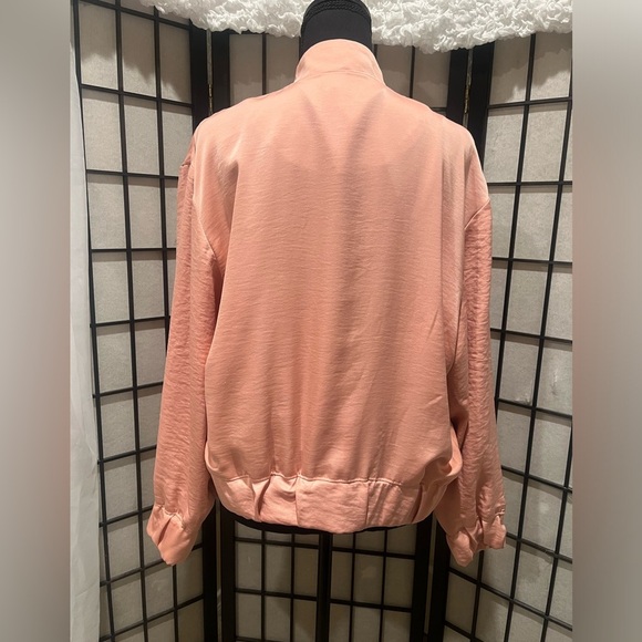 Express SATIN Blush Pink BOMBER JACKET, WOMEN SIZE XS - Picture 7 of 9